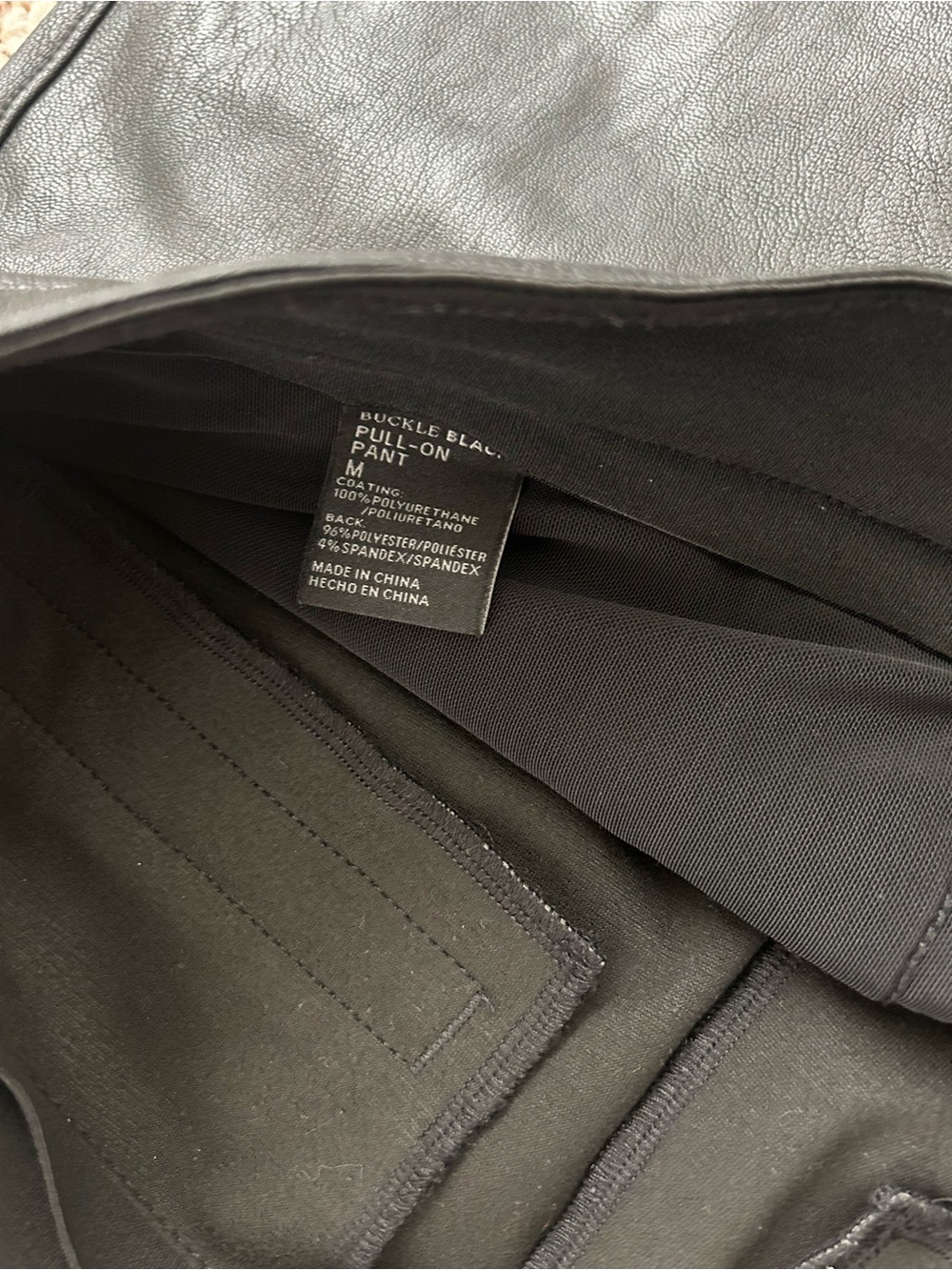 Buckle Black Faux Leather Flare Pants - Picture 8 of 8